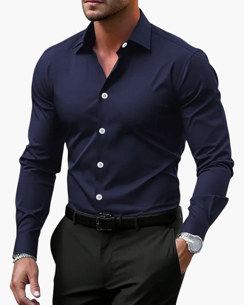 Men's Slim Fit Business Shirt – Modern Long-Sleeve Shirt for Office & Elegant Occasions