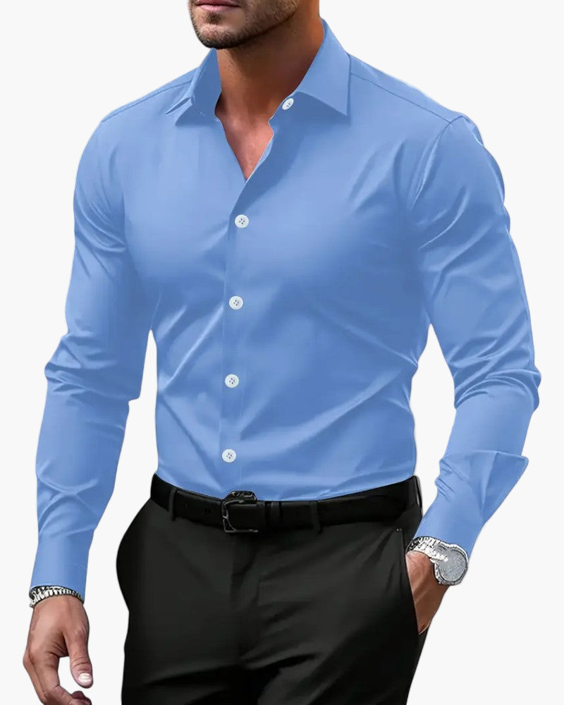 Men's Slim Fit Business Shirt – Modern Long-Sleeve Shirt for Office & Elegant Occasions