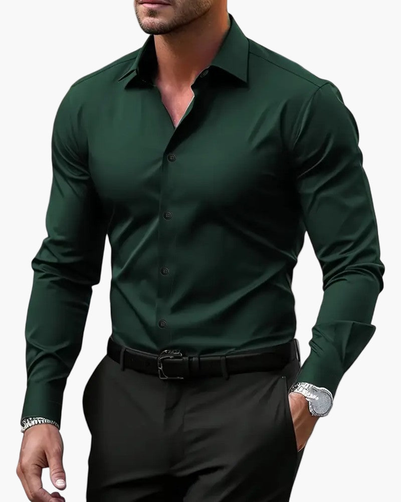 Men's Slim Fit Business Shirt – Modern Long-Sleeve Shirt for Office & Elegant Occasions