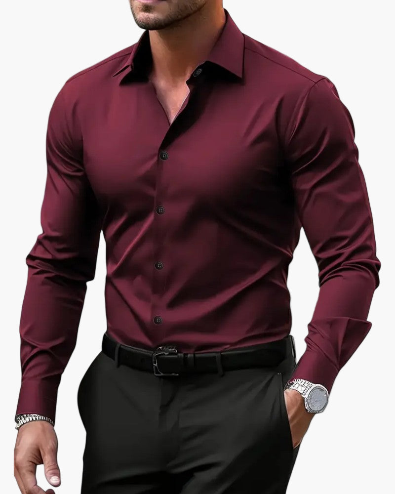 Men's Slim Fit Business Shirt – Modern Long-Sleeve Shirt for Office & Elegant Occasions