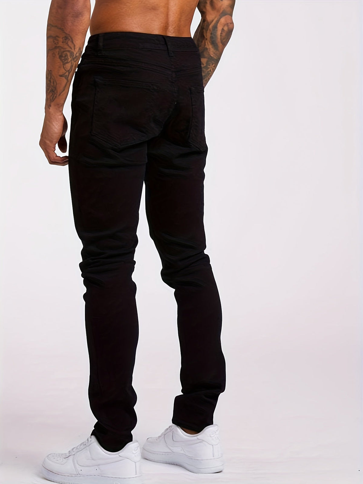 Jean décontracté en denim extensible pour homme, coupe ajustée