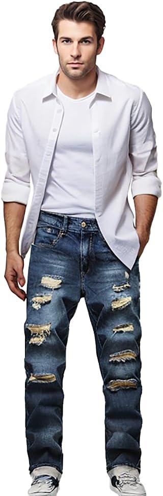 Men's Slim-Fit Ripped Jeans