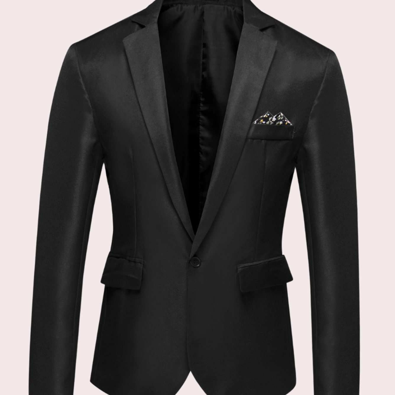 Blazer business ajusté pour homme, à un bouton et revers cranté