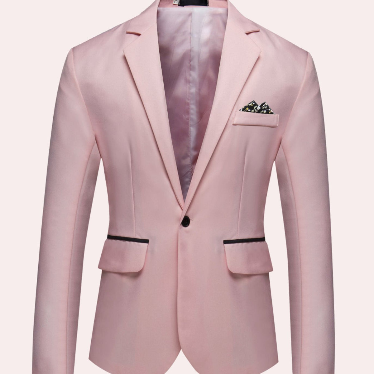 Blazer business ajusté pour homme, à un bouton et revers cranté