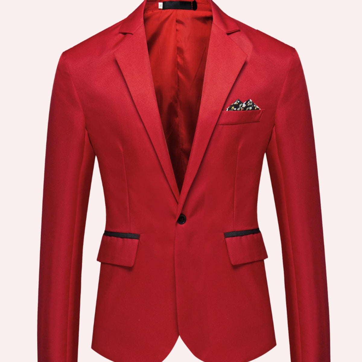 Blazer business ajusté pour homme, à un bouton et revers cranté
