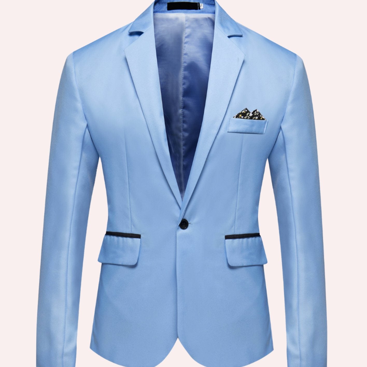 Blazer business ajusté pour homme, à un bouton et revers cranté