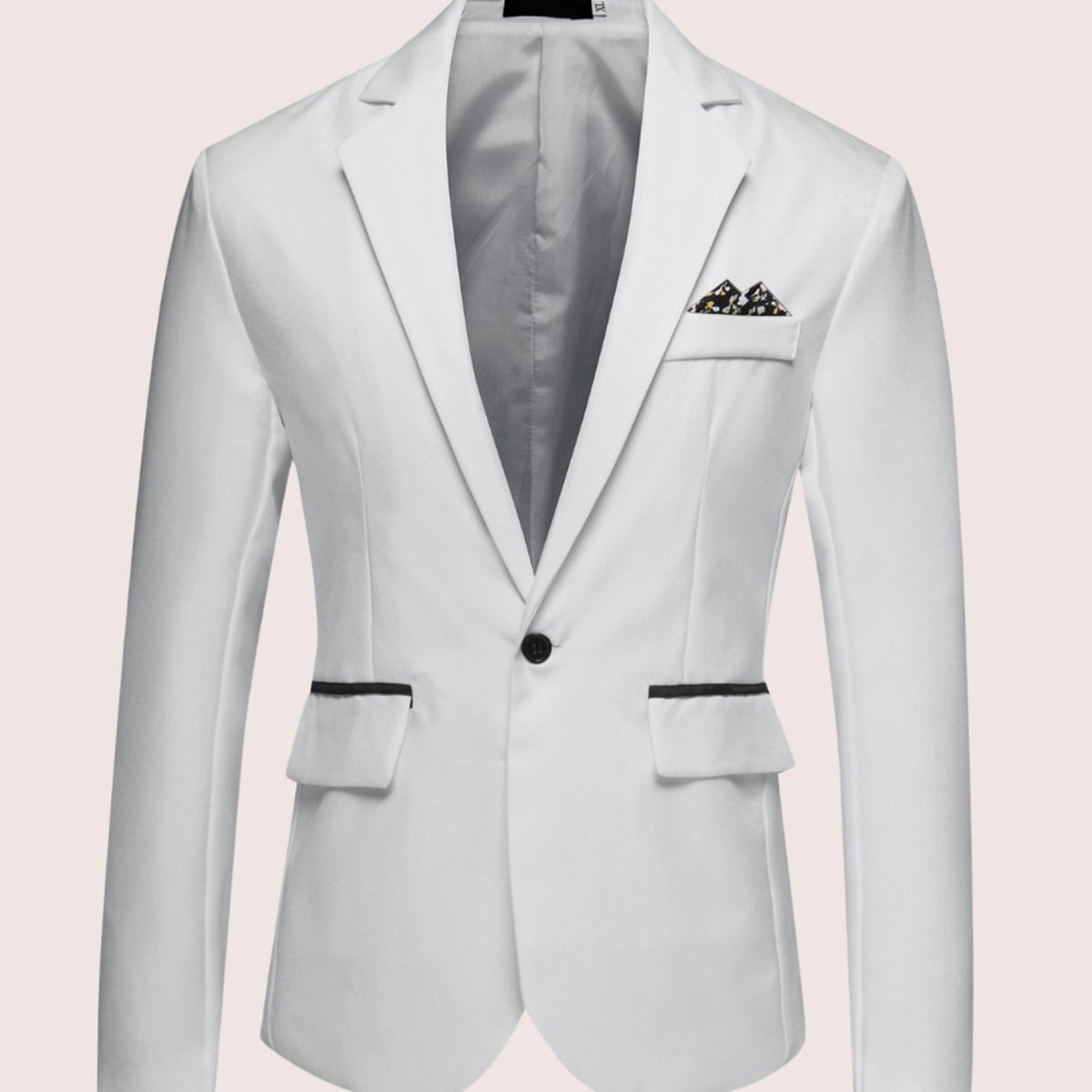 Blazer business ajusté pour homme, à un bouton et revers cranté