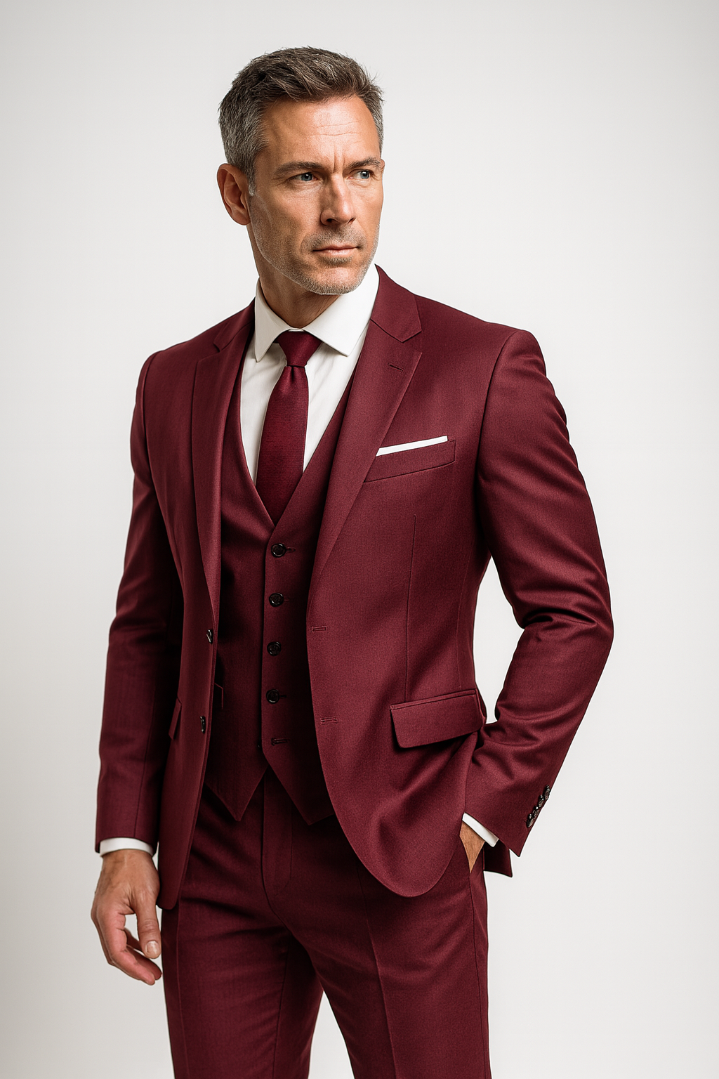 Men's Slim Fit Three-Piece Formal Suit Set