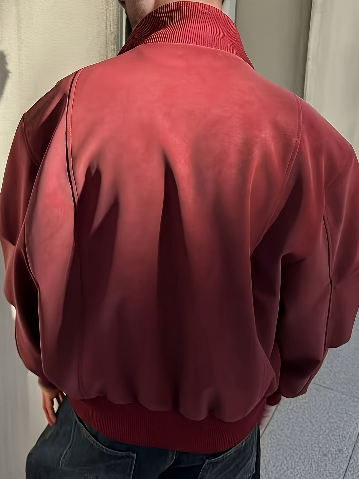 Blouson bomber pour homme à col montant et fermeture éclair - coupe streetwear décontractée