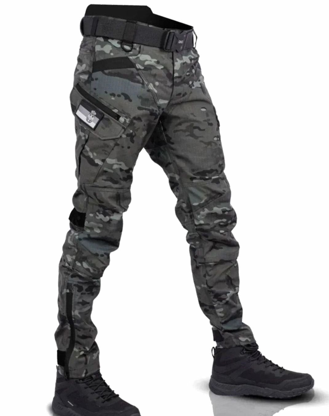 Pantalon cargo tactique pour homme à jambes droites et poches multiples