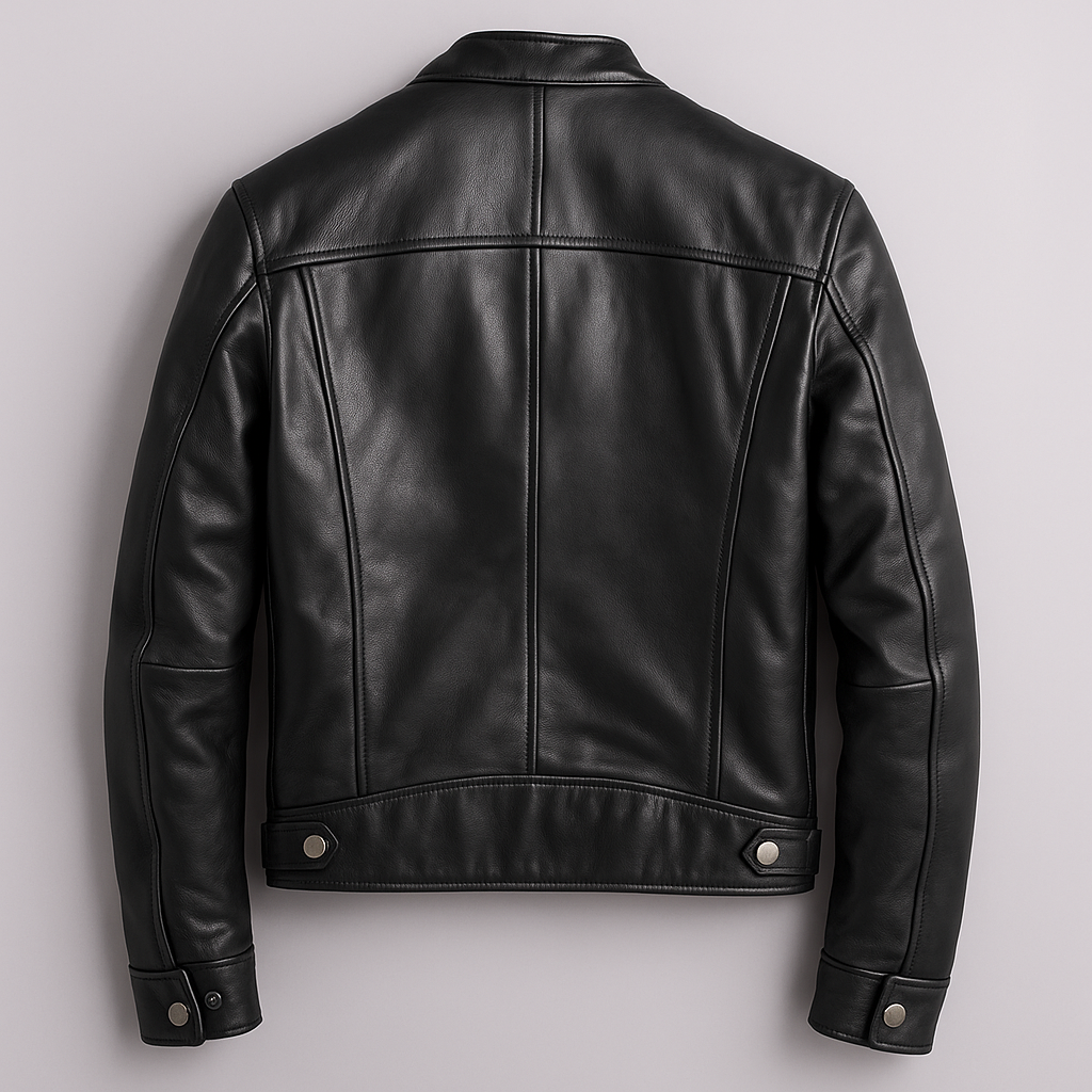Veste vintage pour homme en cuir PU – veste classique rétro de motard
