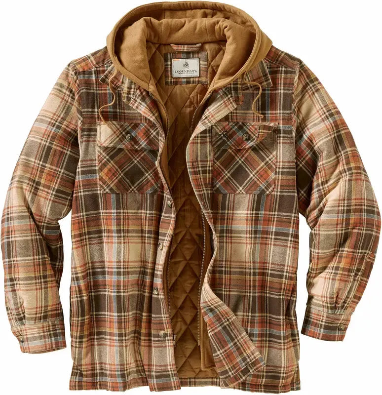 Men's Warm Flannel Hooded Jacket