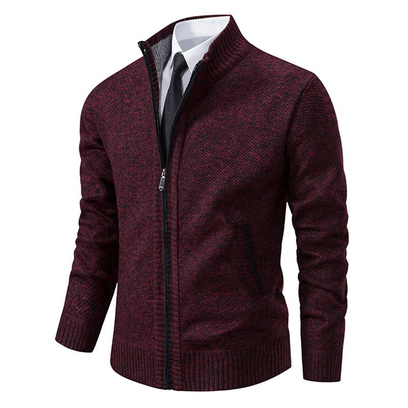 Cardigan zippé chaud en polaire pour homme