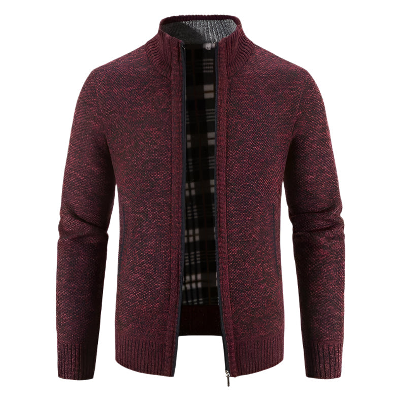 Cardigan zippé chaud en polaire pour homme