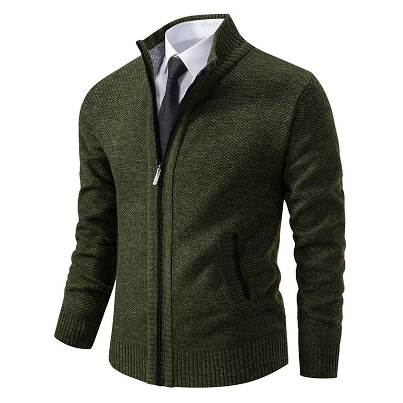 Cardigan zippé chaud en polaire pour homme
