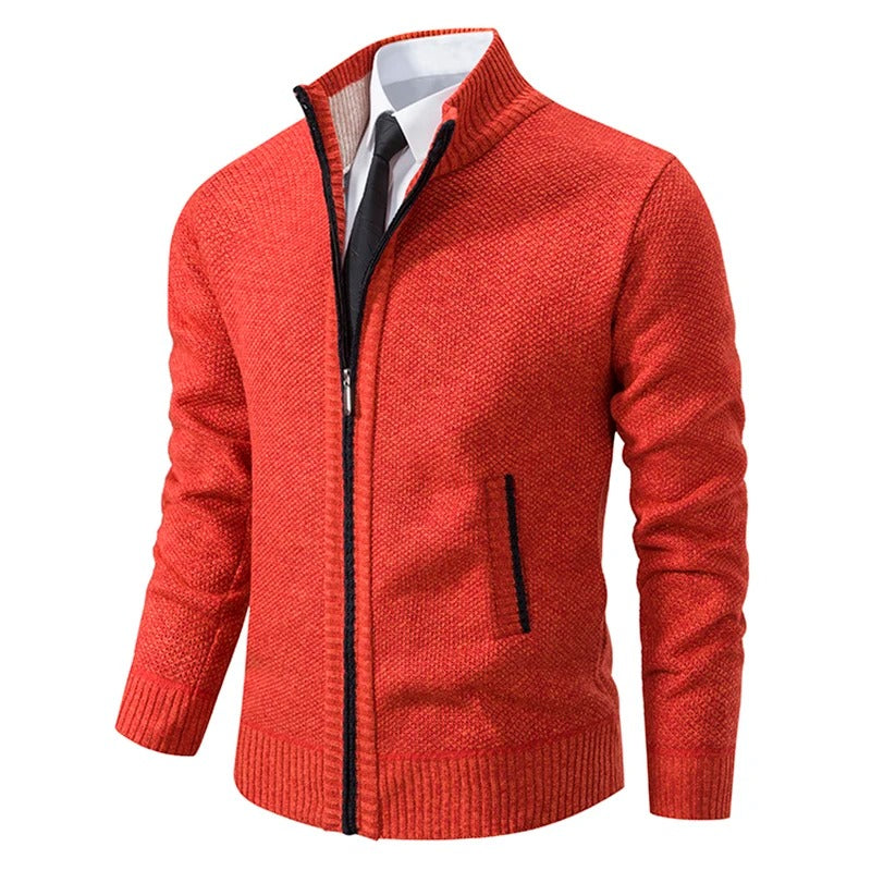 Cardigan zippé chaud en polaire pour homme