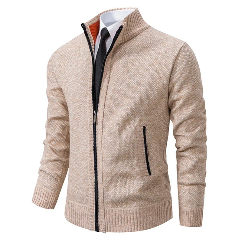Cardigan zippé chaud en polaire pour homme