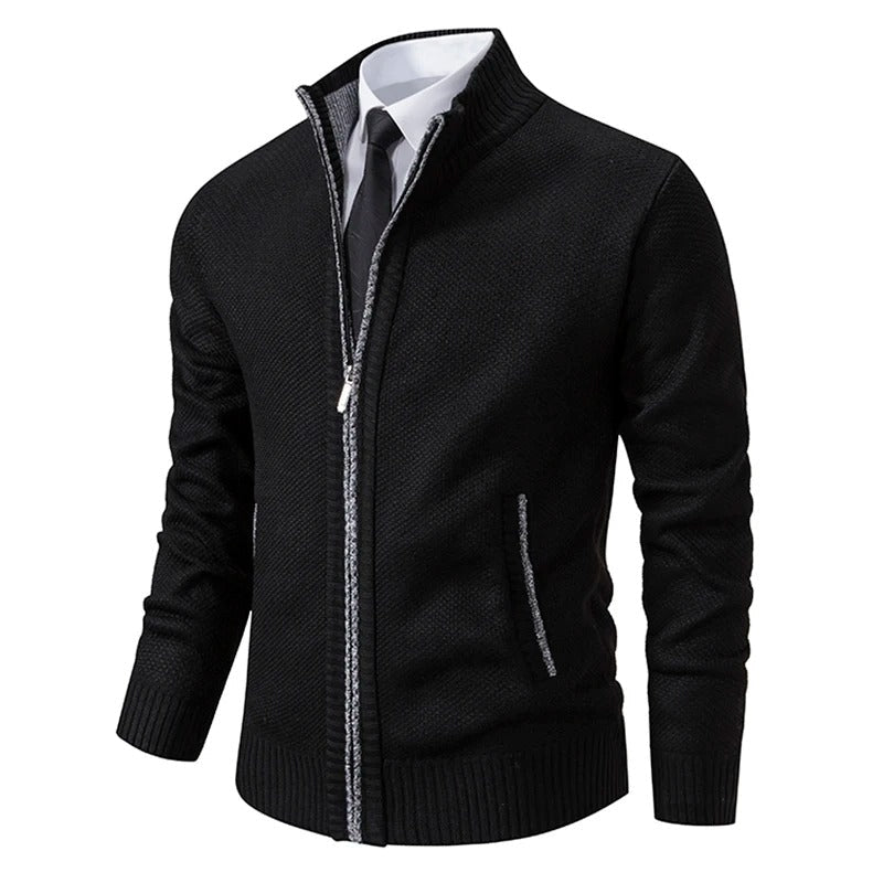 Cardigan zippé chaud en polaire pour homme