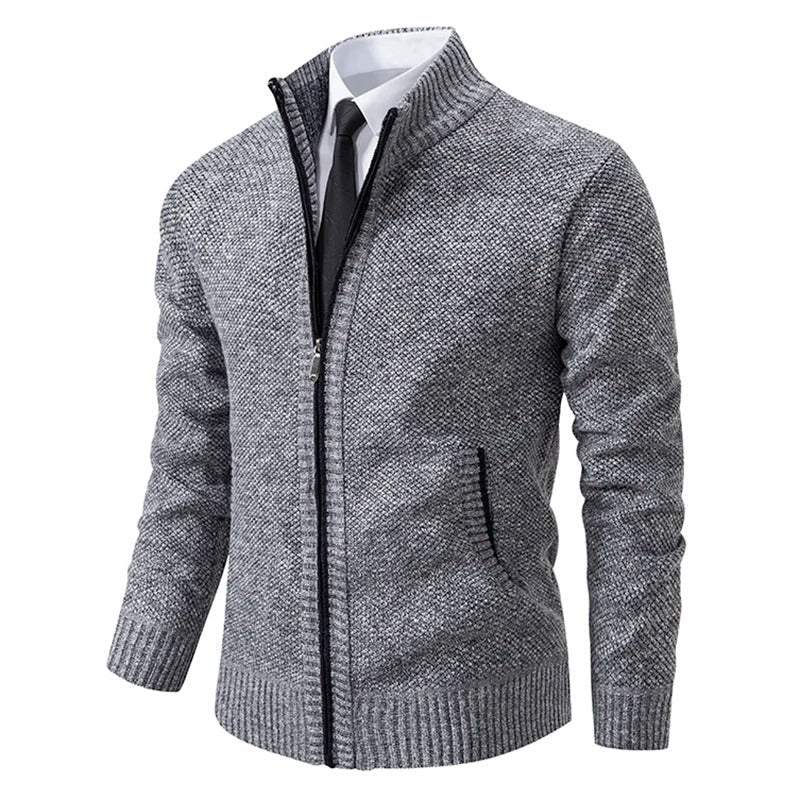 Cardigan zippé chaud en polaire pour homme