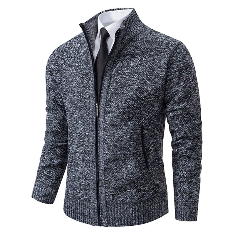 Cardigan zippé chaud en polaire pour homme