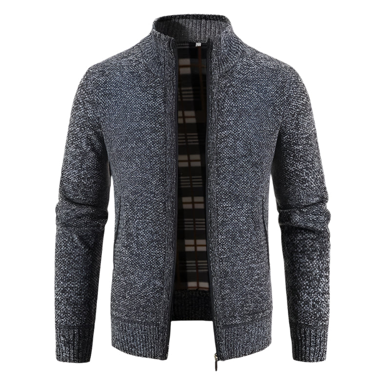 Cardigan zippé chaud en polaire pour homme