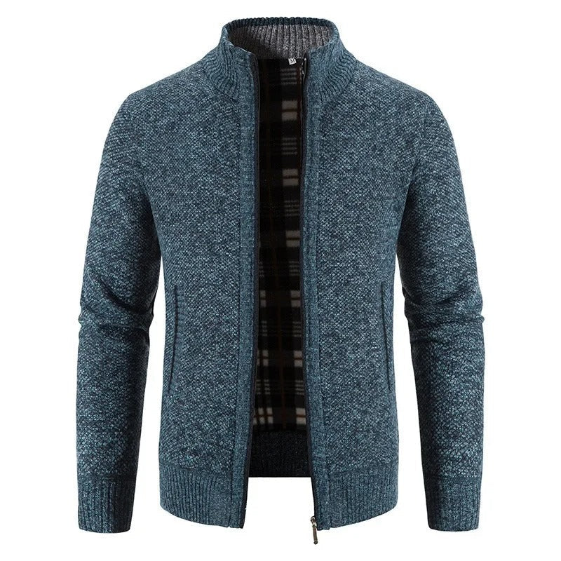 Cardigan zippé chaud en polaire pour homme