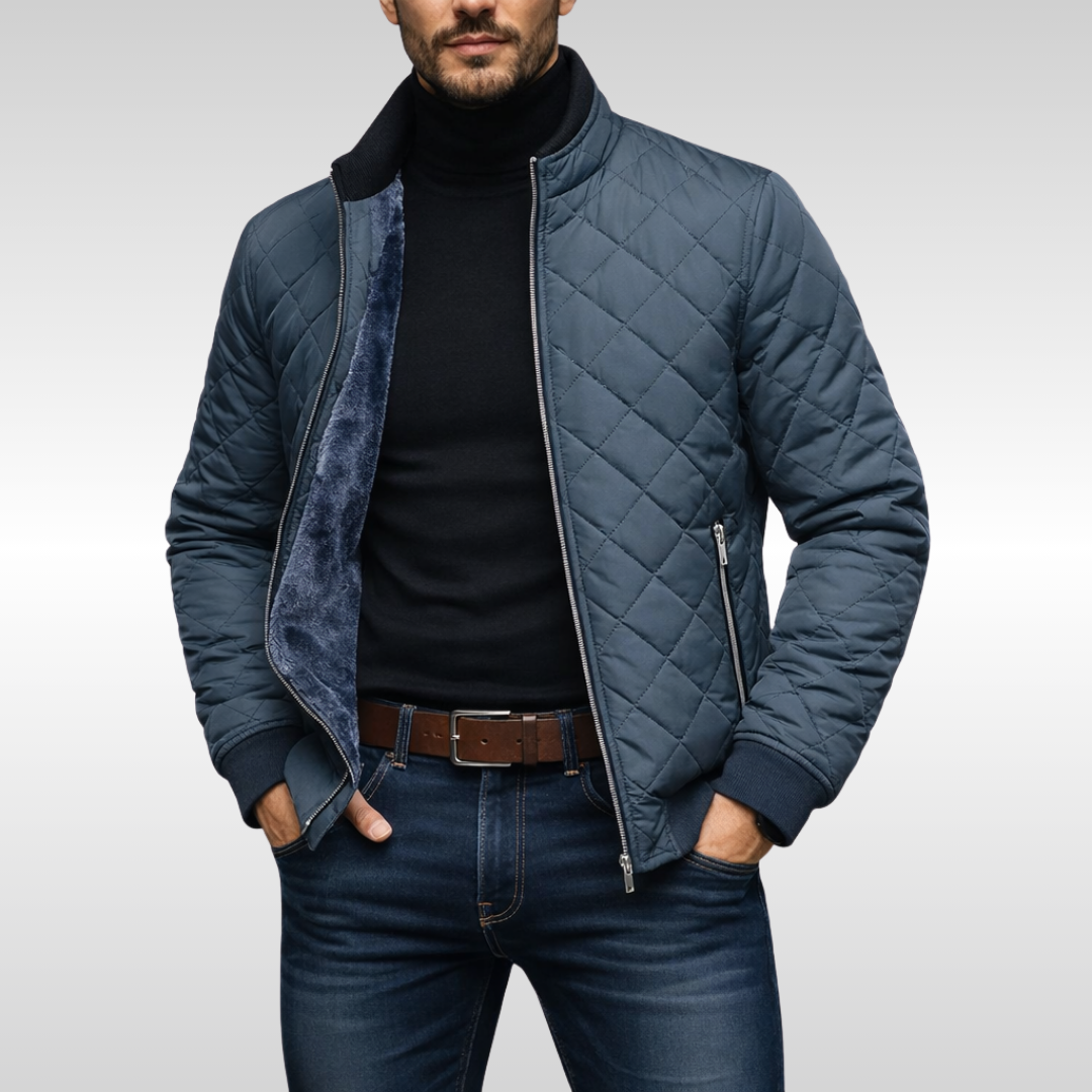 Men's Warm Quilted Jacket - Classic Lightweight Thermal & Transitional Jacket