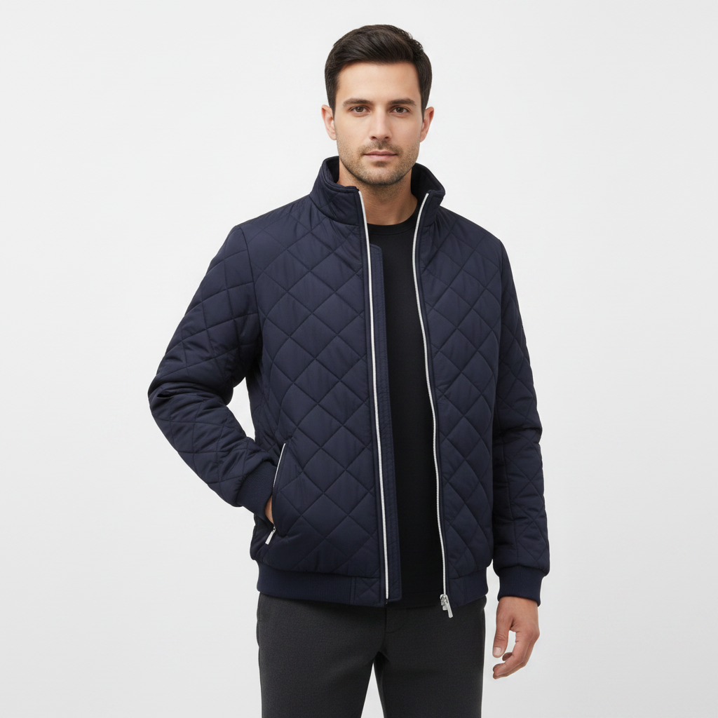 Men's Warm Quilted Jacket - Classic Lightweight Thermal & Transitional Jacket