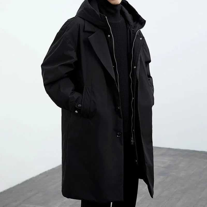 Trench-coat imperméable pour homme - modèle matelassé élégant et chaud