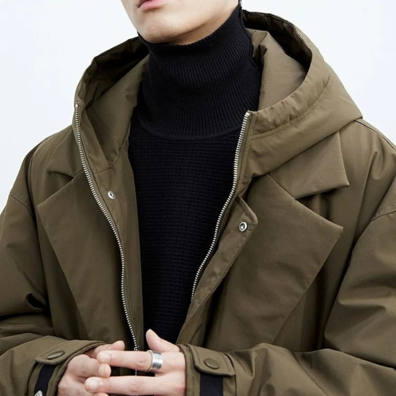 Trench-coat imperméable pour homme - modèle matelassé élégant et chaud