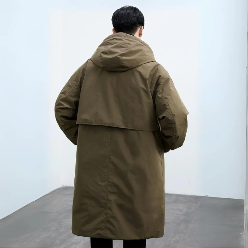Trench-coat imperméable pour homme - modèle matelassé élégant et chaud