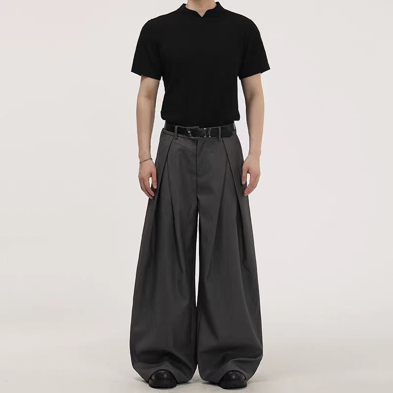 Pantalon sarouel pour homme à jambes larges avec poches