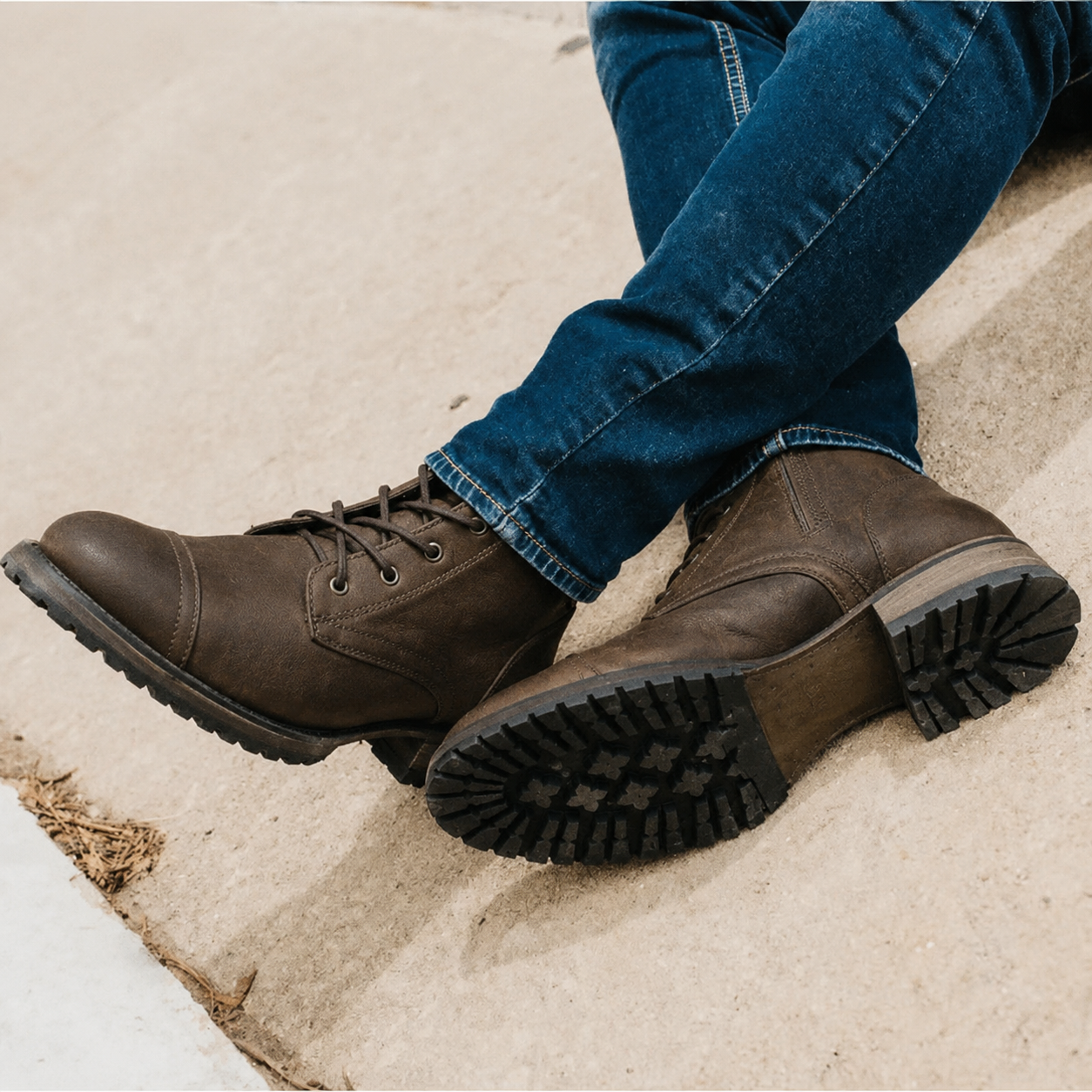 Men's Vintage Style Lace-Up Boots - Image 1