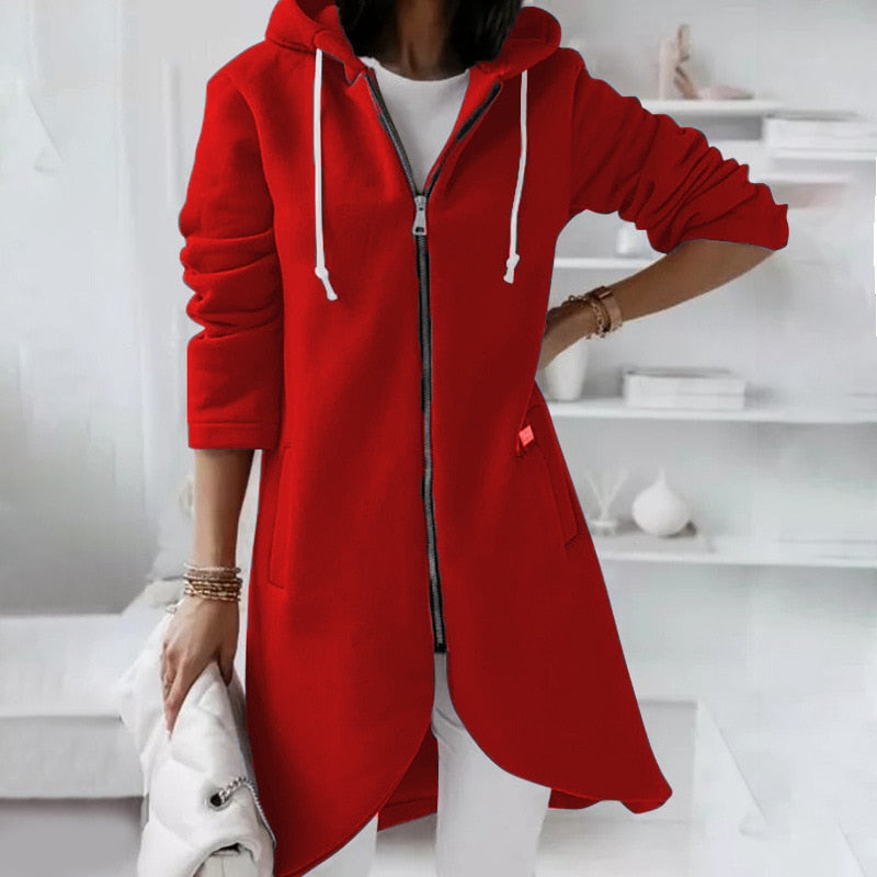 Mid-Length Hooded Jacket