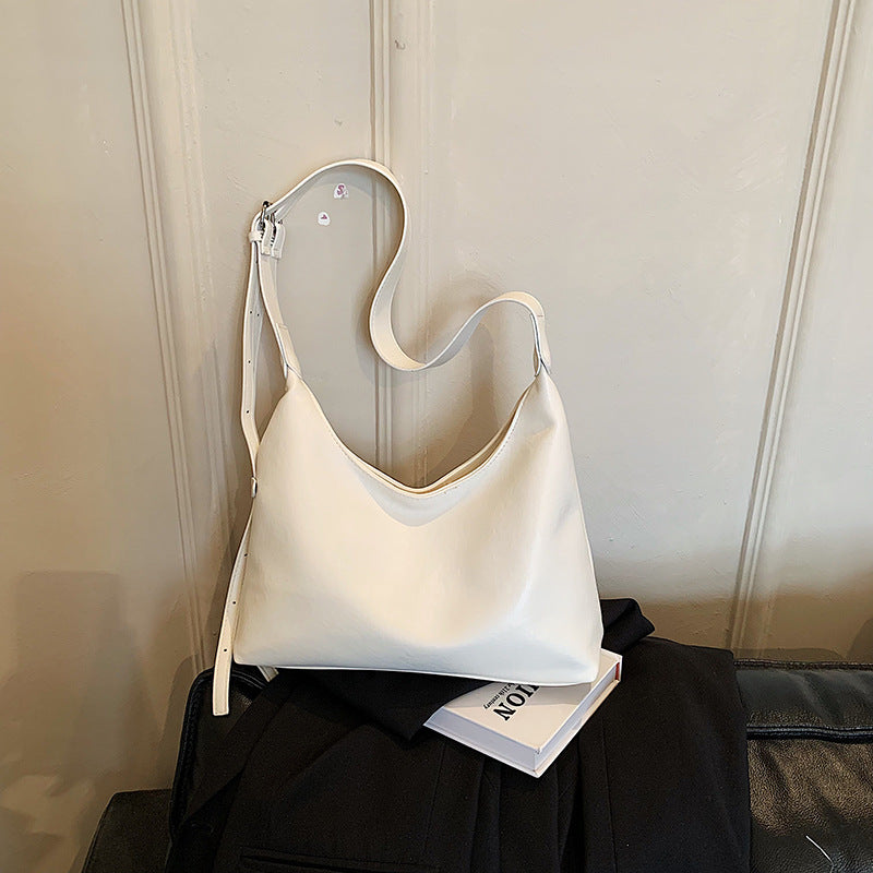 Minimalist Soft Leather Hobo Bag