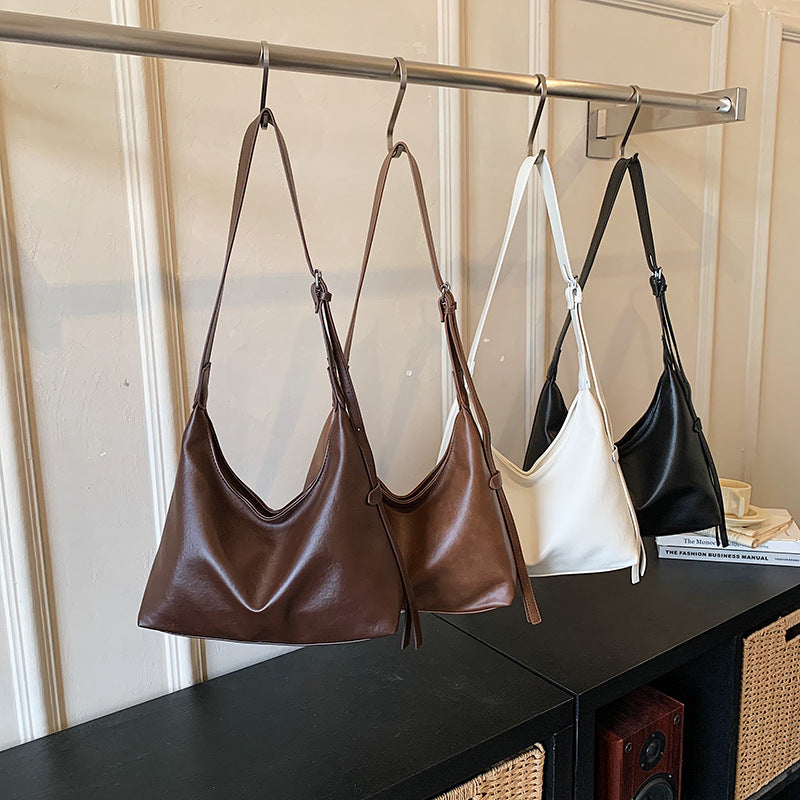 Minimalist Soft Leather Hobo Bag