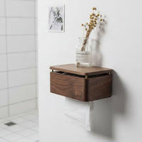 Minimalist Wood Toilet Paper Holder — Slim Profile, Natural Finish