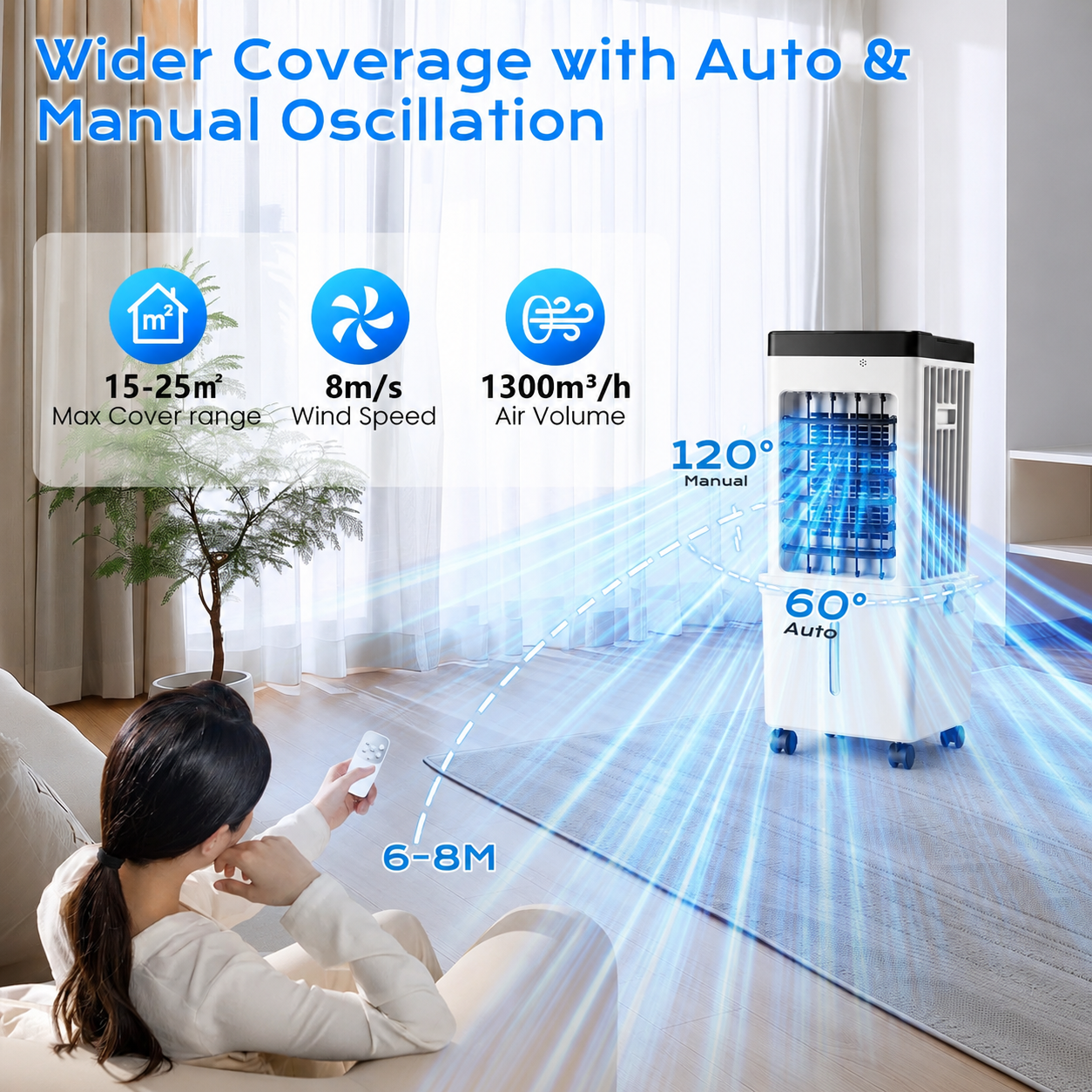 Mobile Evaporative Cooler with 12L Tank & Remote - Image 2