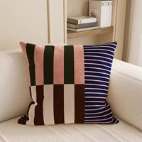 Housse de Coussin à Rayures Audacieuses