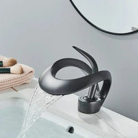 Modern Brass Waterfall Bathroom Sink Faucet