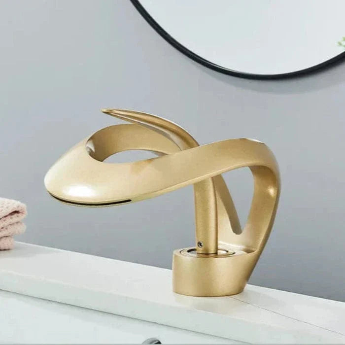 Modern Brass Waterfall Bathroom Sink Faucet
