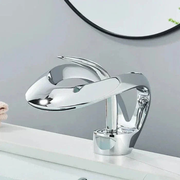 Modern Brass Waterfall Bathroom Sink Faucet
