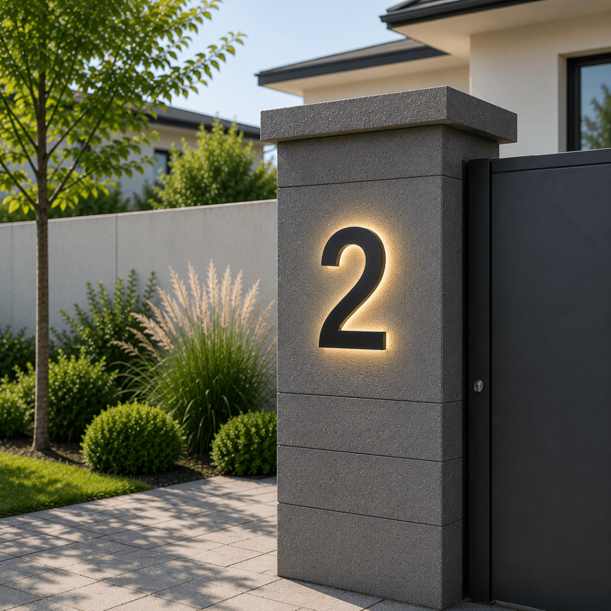 Modern Customizable LED House Numbers