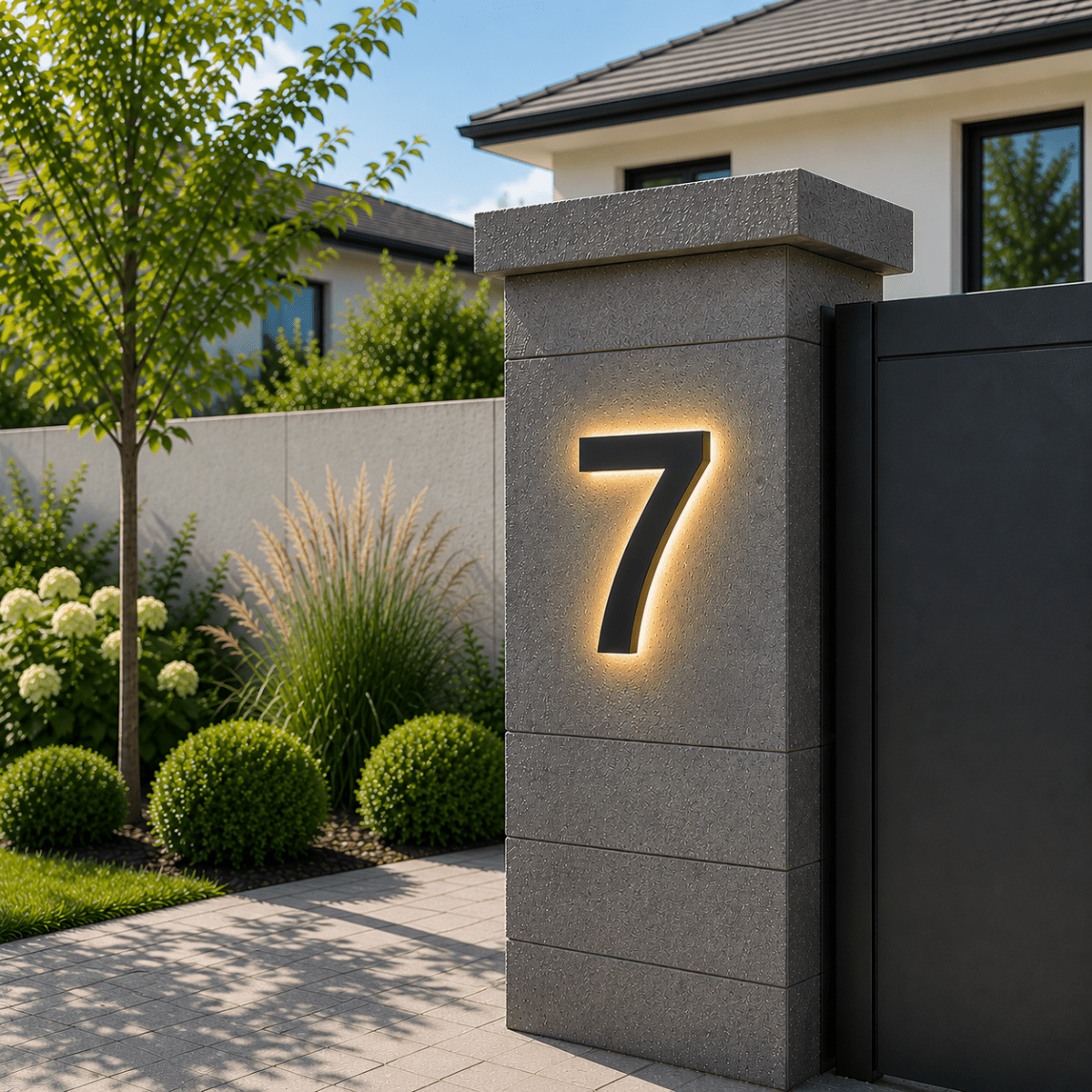 Modern Customizable LED House Numbers