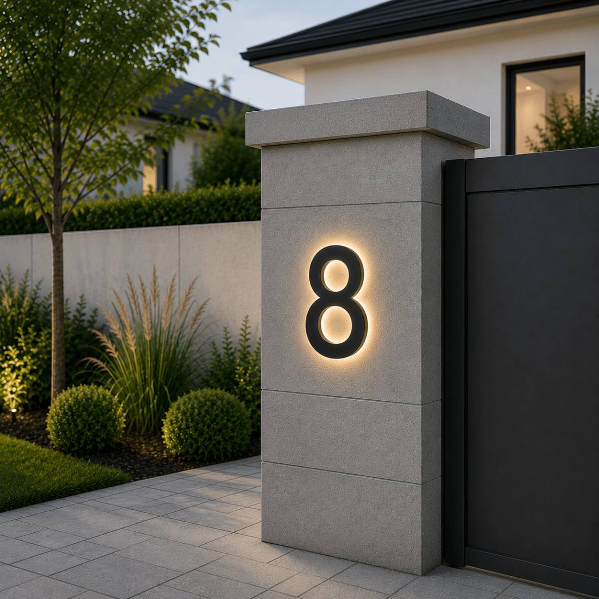 Modern Customizable LED House Numbers
