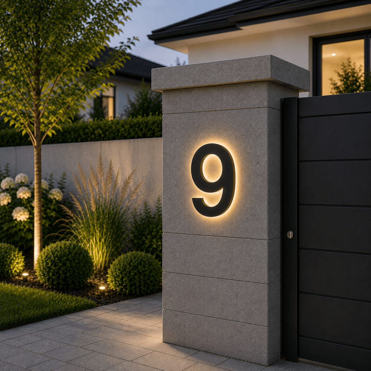 Modern Customizable LED House Numbers