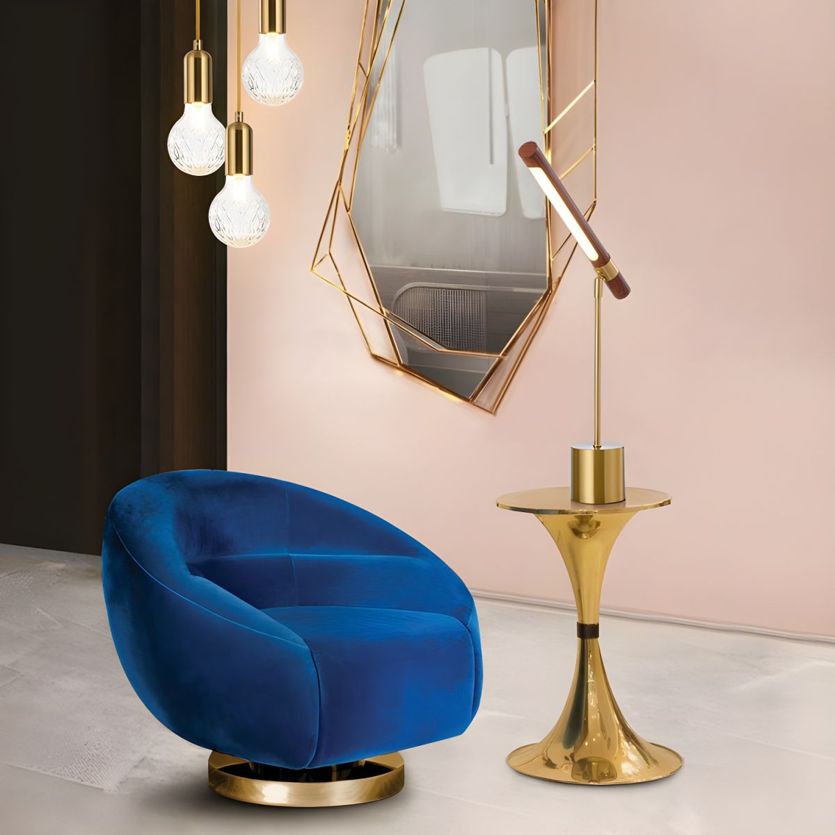 Modern LED Table Lamp with Golden Finish