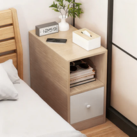 Table de chevet rectangulaire moderne et minimaliste en MDF, à 1 tiroir, pour chambre