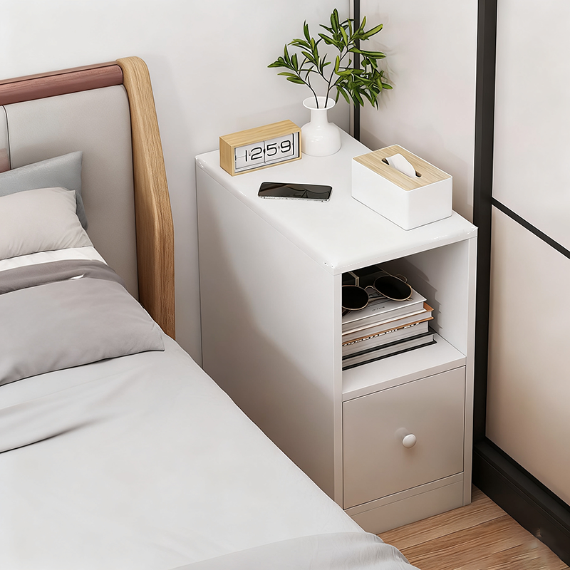 Table de chevet rectangulaire moderne et minimaliste en MDF, à 1 tiroir, pour chambre