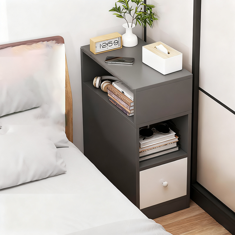 Table de chevet rectangulaire moderne et minimaliste en MDF, à 1 tiroir, pour chambre
